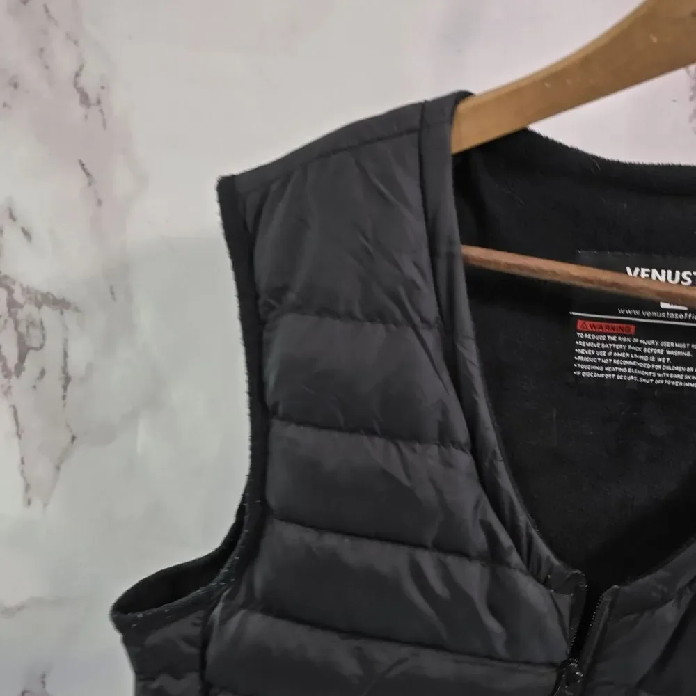 Venustas Vest Mens Medium Black Heated Puffer Insulated Warming Outdoor